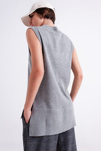 Q2 Sweaters Knitted vest in grey