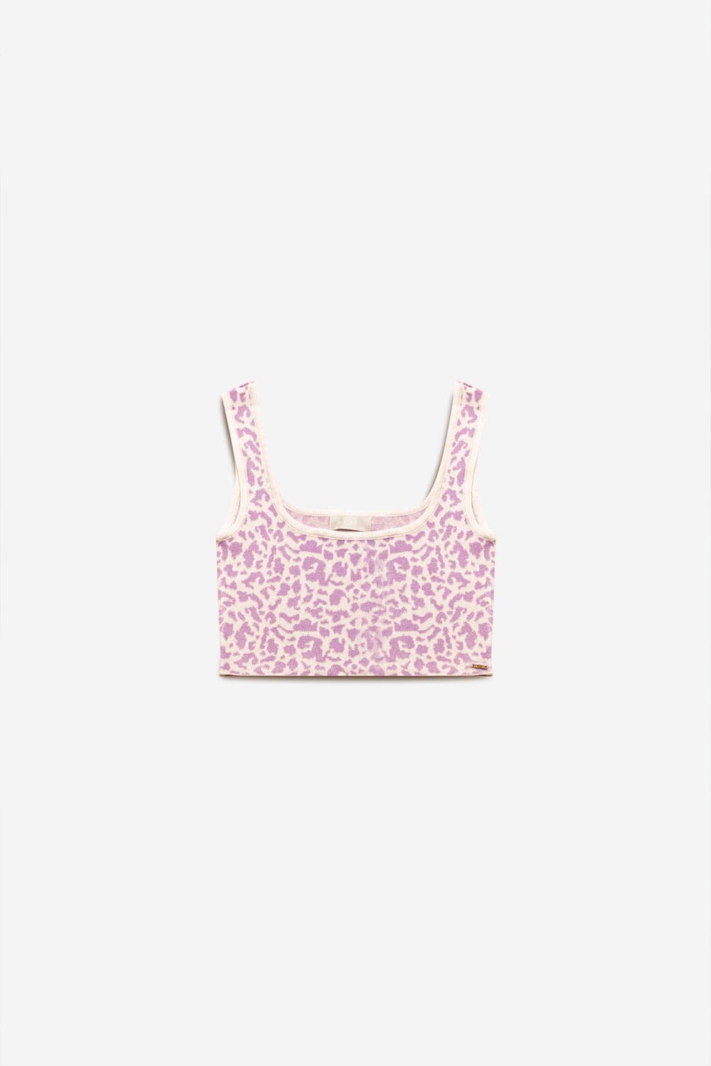Q2 Sweaters Lightweight knit top in lilac animal print