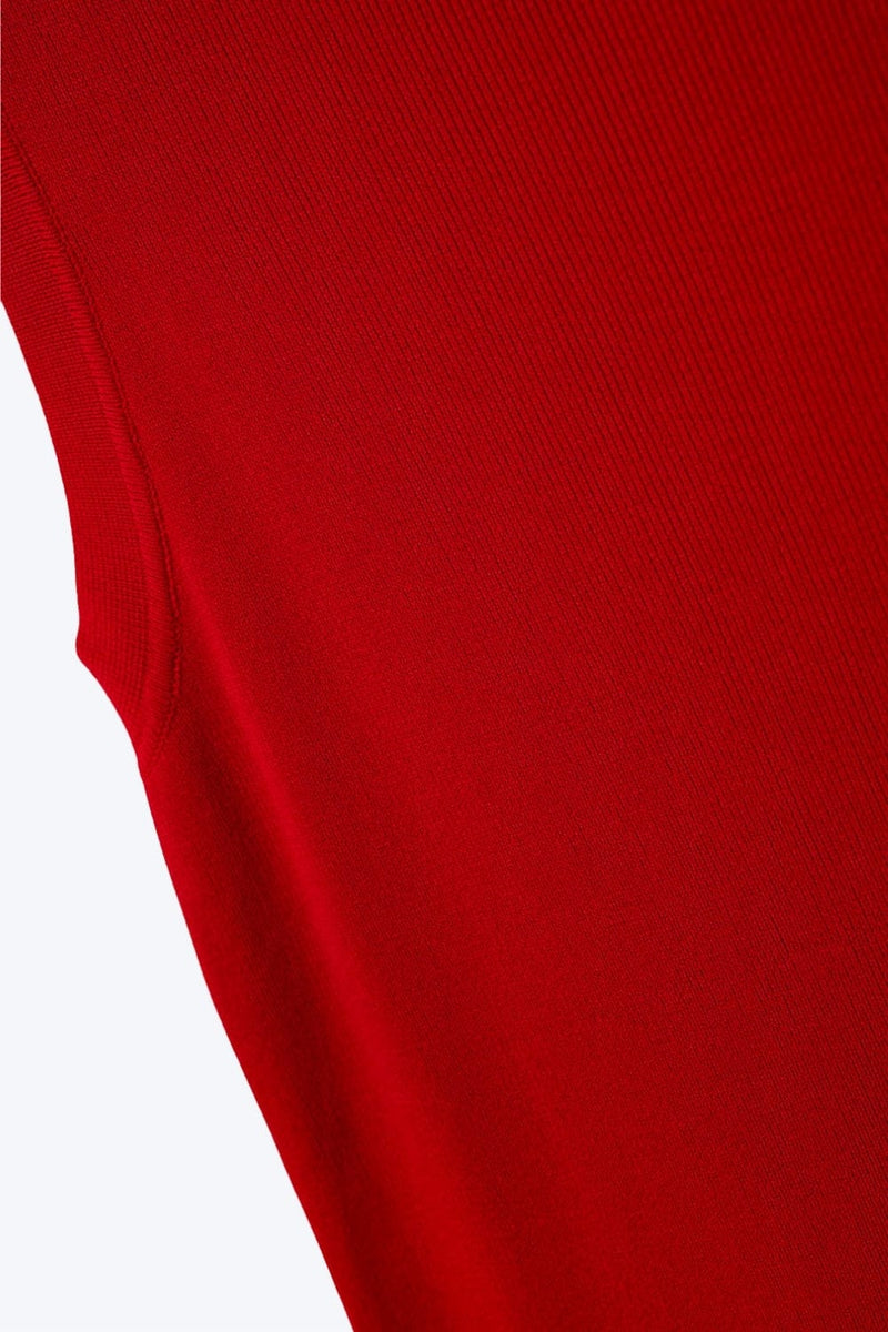 Q2 Sweaters One Size / Red Boat Neck Comfy Ribbed Top In Ruby Red