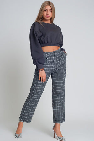 Q2 Sweaters Oversized cropped sweatshirt in dark grey