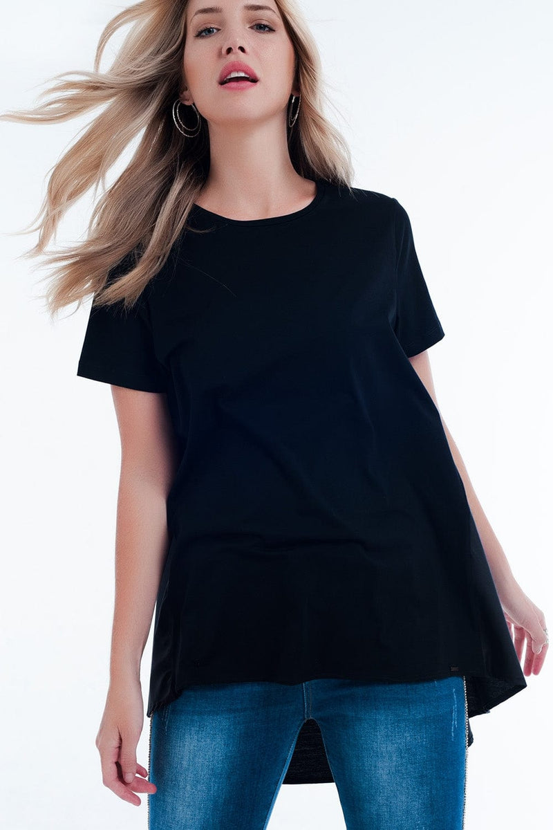 Q2 Tops T-shirt dress in black