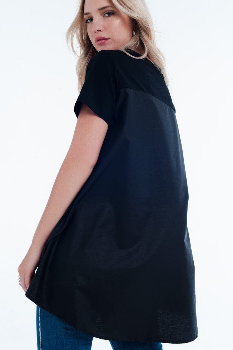 Q2 Tops T-shirt dress in black