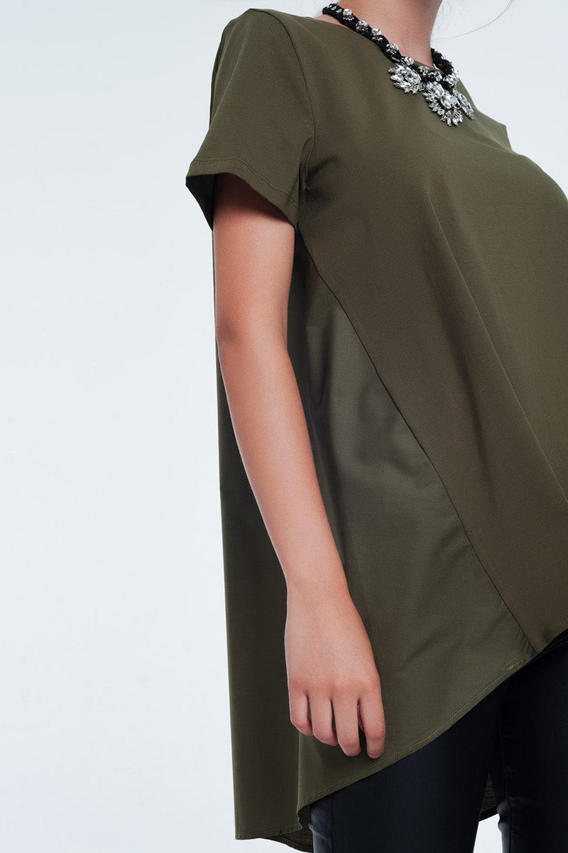 Q2 Tops T-shirt dress in khaki