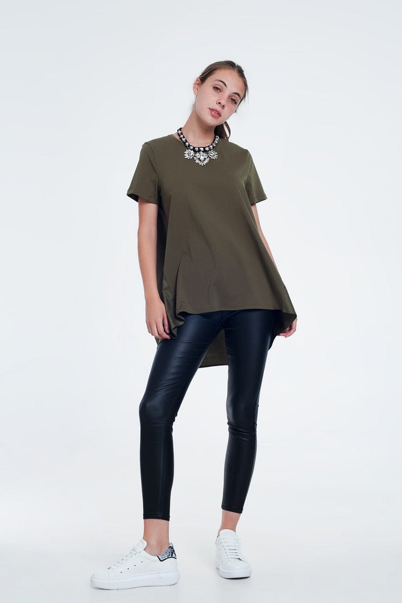 Q2 Tops T-shirt dress in khaki