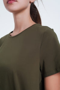 Q2 Tops T-shirt dress in khaki