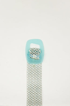 Q2 Women's Belt One Size / Blue / China Woven belt with resin buckle in lightblue