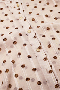 Q2 Women's Blouse Blouse With Balloon Sleeves And Polka Dots In Beige