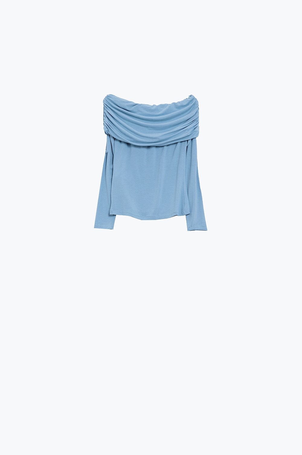 Q2 Women's Blouse Bodycon Off Shoulder Top In Light Blue