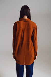 Q2 Women's Blouse Chiffon Shirt In Camel Color