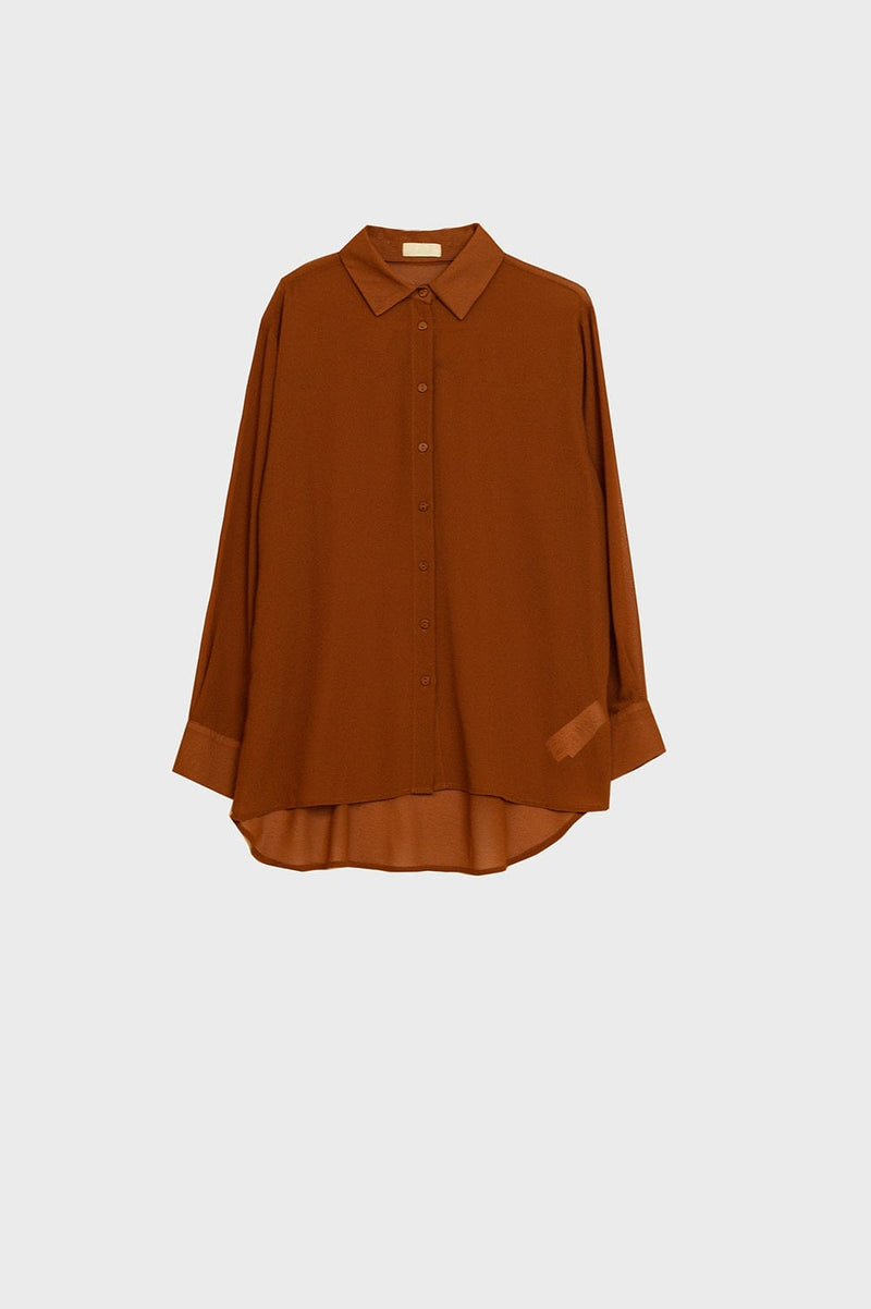 Q2 Women's Blouse Chiffon Shirt In Camel Color