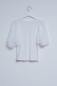 Q2 Women's Blouse One Size / White / China Angel Sleeve Tea Blouse in White