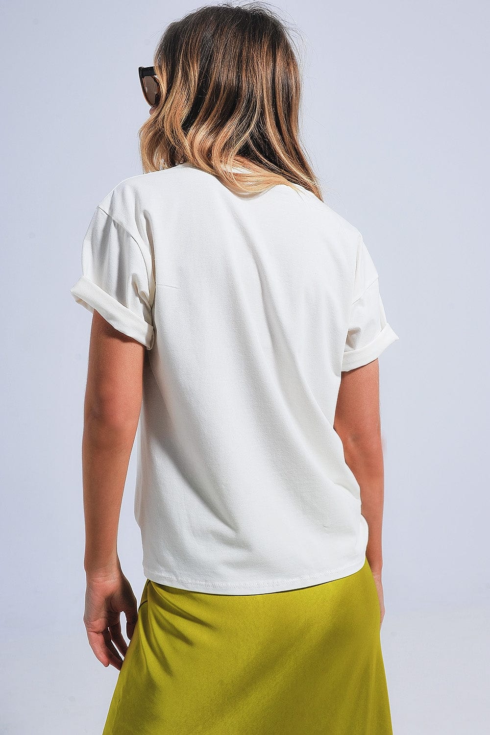 Q2 Women's Blouse One Size / White / China Indiana Hawkins Tiger Short Sleeve T-Shirt