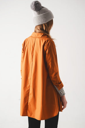 Q2 Women's Blouse Oversized Poplin Shirt in Rust