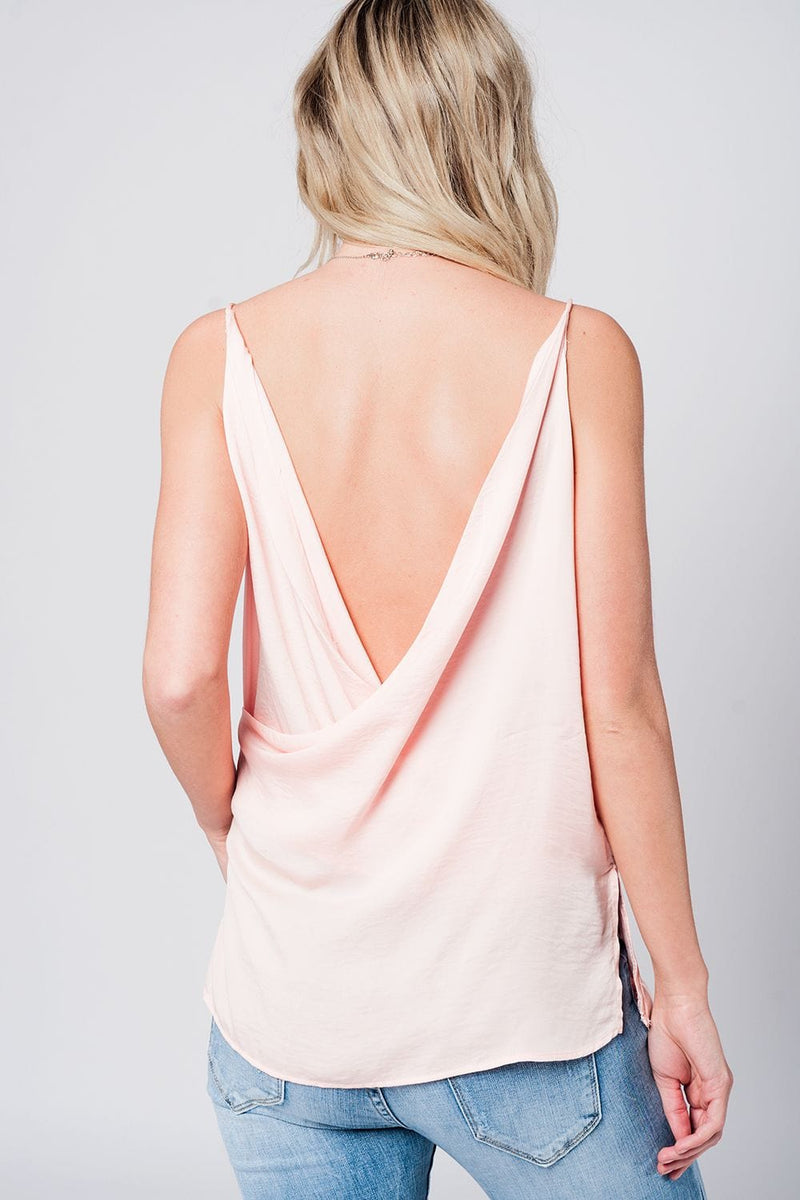 Q2 Women's Blouse Pink top with open back detail