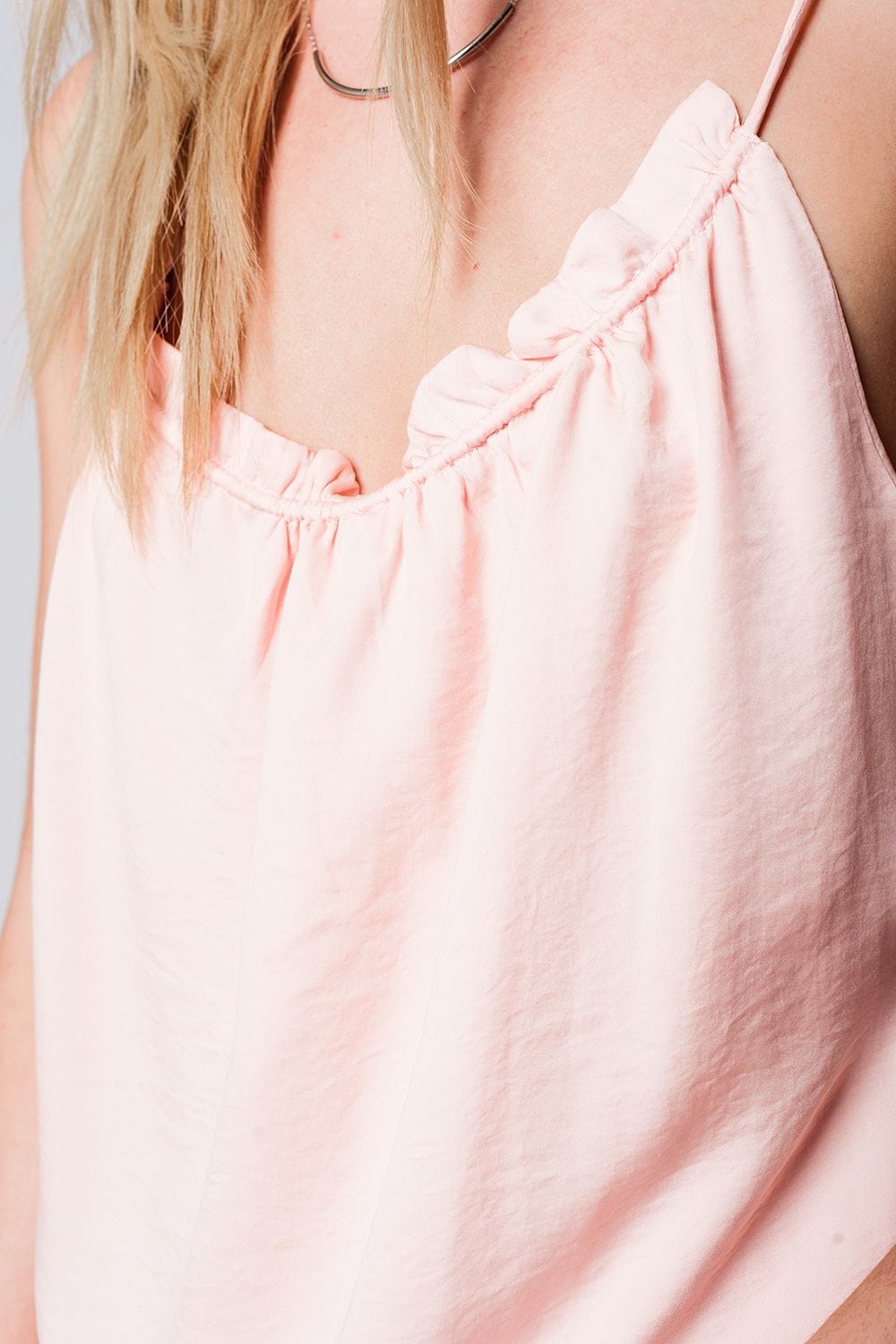 Q2 Women's Blouse Pink top with open back detail