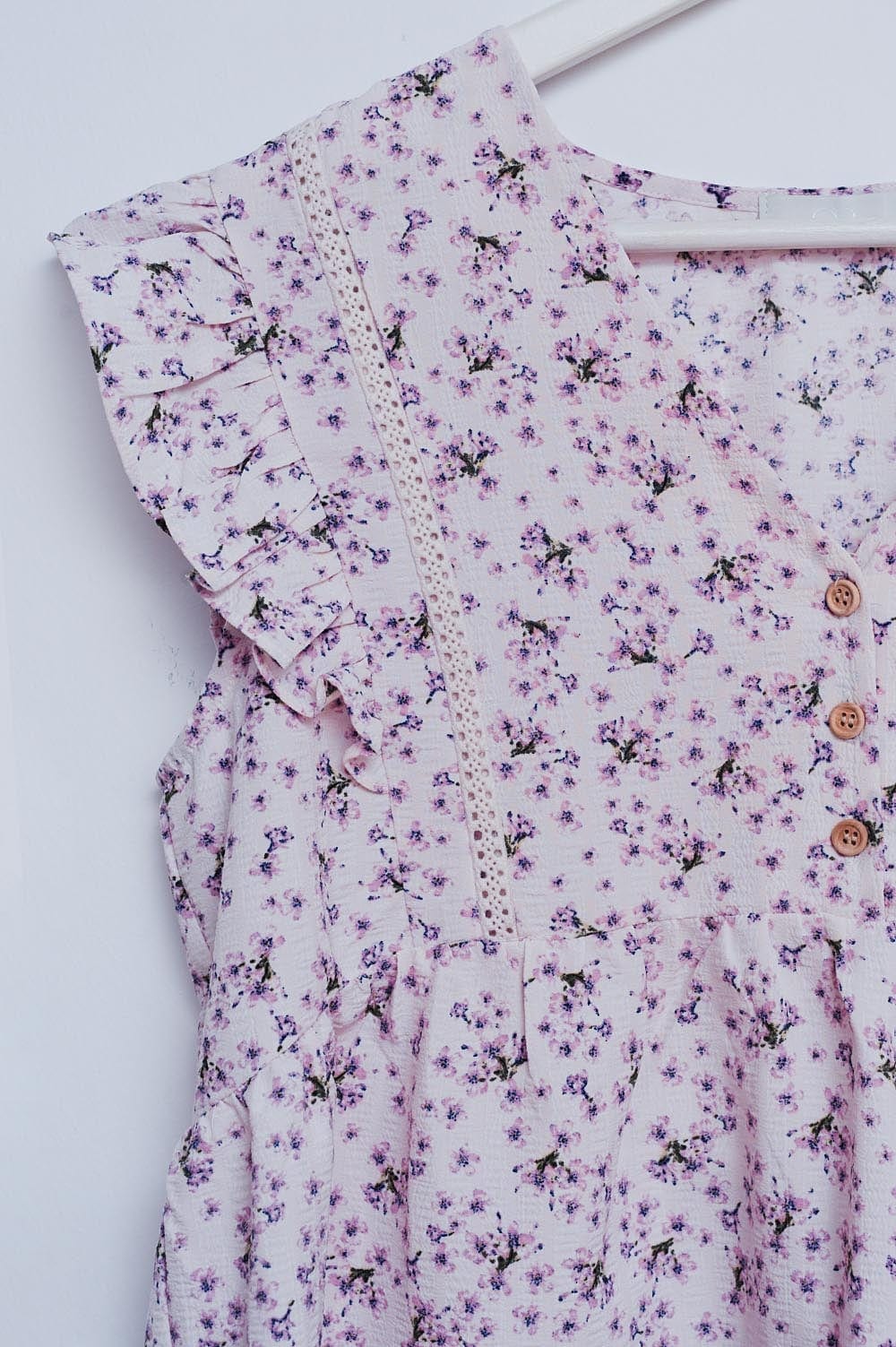 Q2 Women's Blouse Ruffle Detail Blouse in Lilac