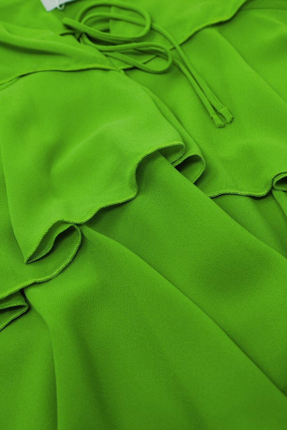 Q2 Women's Blouse Ruffle Top With Thin Straps In Green