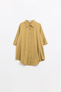 Q2 Women's Blouse Shirt Made Of Very Soft And Light Fabric In Camel