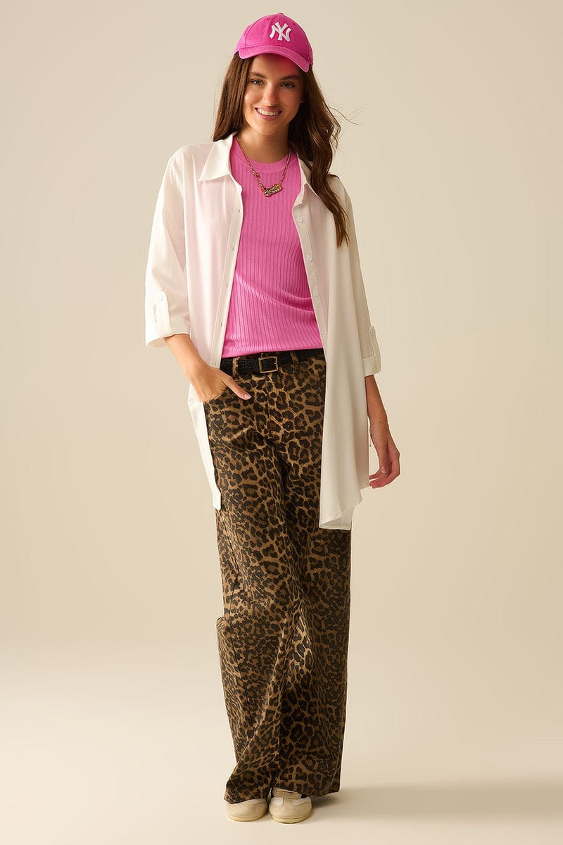 Q2 Women's Blouse Shirt Made Of Very Soft And Light Fabric In White