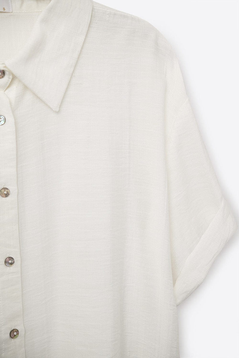 Q2 Women's Blouse Short Sleeve Blouse In White