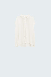 Q2 Women's Blouse White Button Up Blouse With Polo Collar