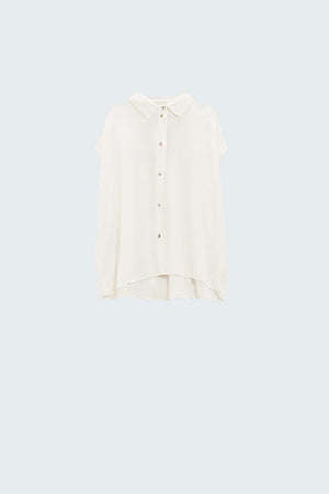 Q2 Women's Blouse White Button Up Blouse With Polo Collar