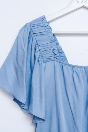 Q2 Women's Dress Angel Sleeve Mini Dress in Baby Blue