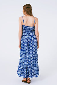 Q2 Women's Dress Boho Printed Strappy Maxi Dress