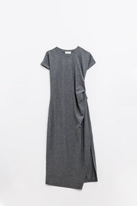 Q2 Women's Dress Grey Stretch Tencel Sleeveless Dress