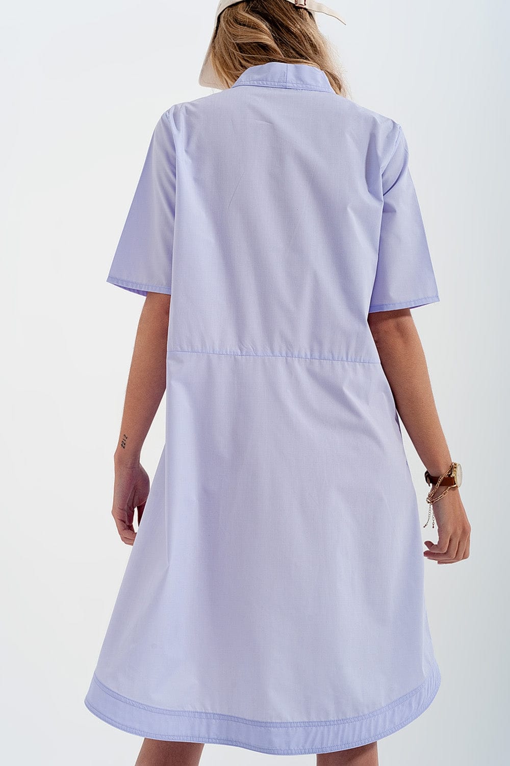Q2 Women's Dress High-Low Dress with Empire Waistline in Lilac