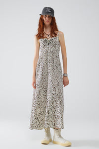 Q2 Women's Dress Leopard Print Maxi Dress With Knot Detail