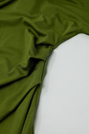 Q2 Women's Dress Maxi Green Viscose Dress With Side Draping