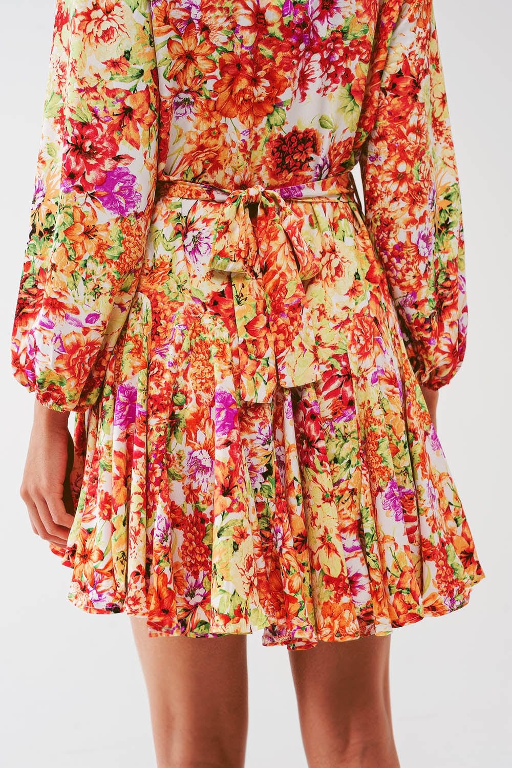 Q2 Women's Dress Mini Dress With Ruffles in Multicolor Floral Print