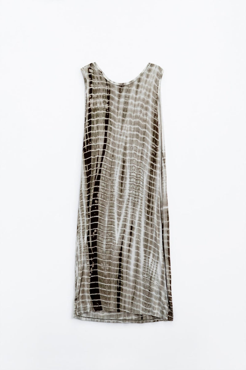 Q2 Women's Dress Relaxed Maxi Tie Dye Dress In Shades Of Khaki