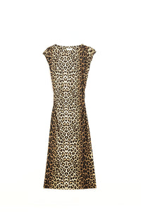 Q2 Women's Dress Sleeveless Leopard Print Spandex Dress