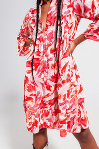 Q2 Women's Dress Tiered Mini Dress in Fuchsia