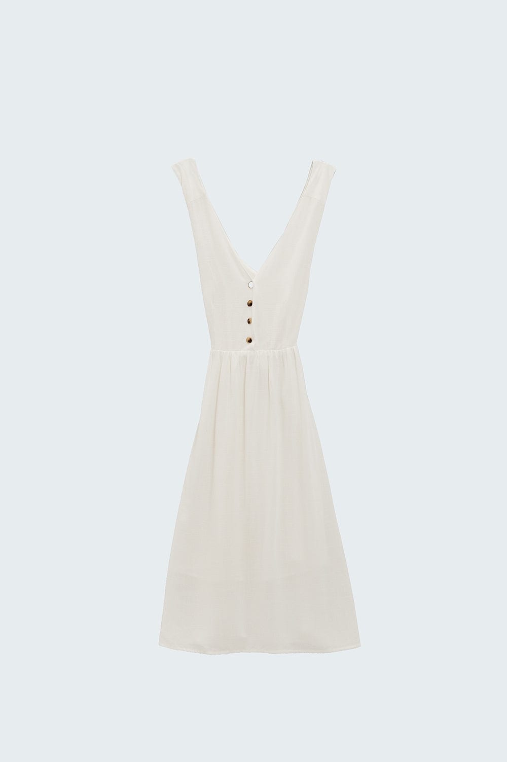 Q2 Women's Dress White Dress With Button Detail