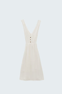 Q2 Women's Dress White Dress With Button Detail