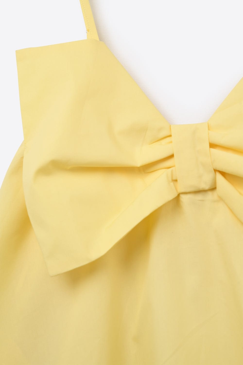 Q2 Women's Dress Yellow Poplin Mini Dress With A Big Bow Detail