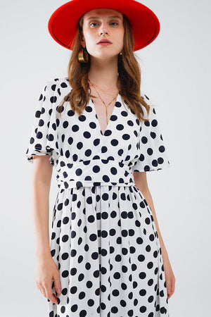 Q2 Women's Dresses Maxi Polka Dot Dress With Open Back Detail