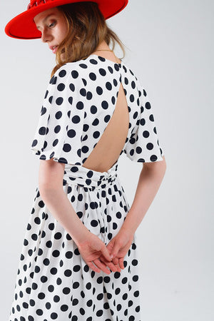 Q2 Women's Dresses Maxi Polka Dot Dress With Open Back Detail