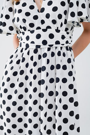 Q2 Women's Dresses Maxi Polka Dot Dress With Open Back Detail