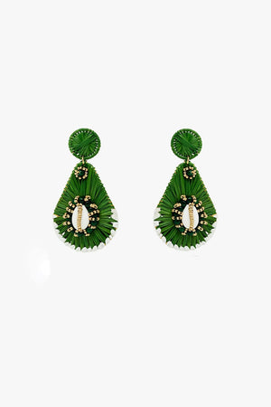 Q2 Women's Earrings One Size / Green Green Waterdrop Earrings With Embellishments