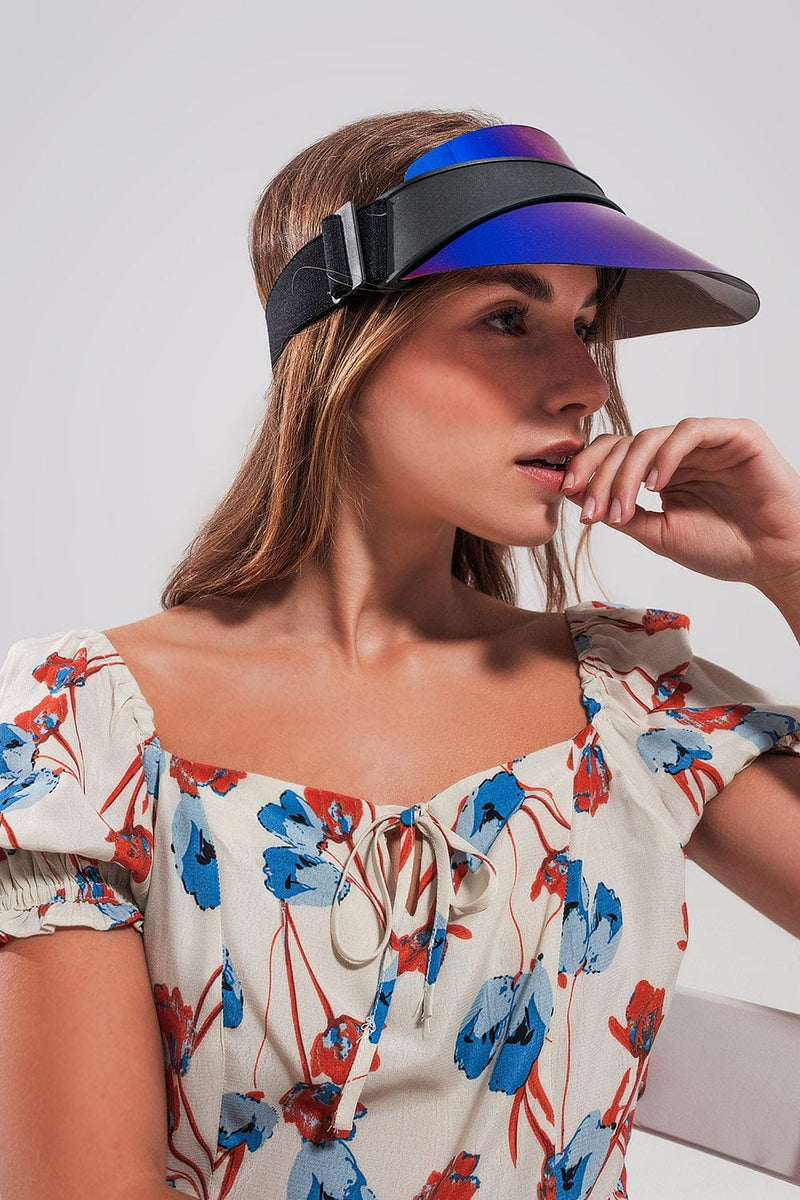 Q2 Women's Hat One Size / Blue / China Visor Cap in Blue