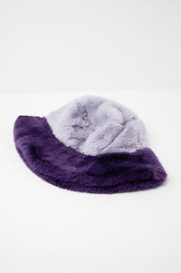 Q2 Women's Hat One Size / Purple / China Faux Fur Bucket Hat in Purple