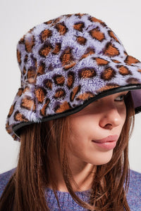 Q2 Women's Hat One Size / Purple / China Purple Bucket Hat in Animal Print