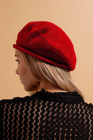 Q2 Women's Hat One Size / Red / China Wool Beret in Red