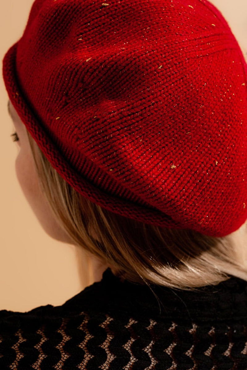 Q2 Women's Hat One Size / Red / China Wool Beret in Red