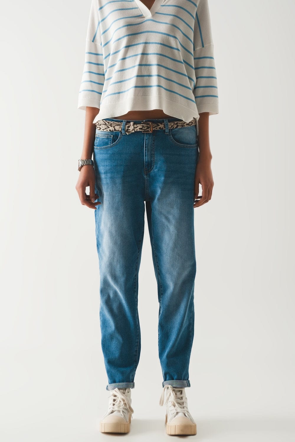 Q2 Women's Jean 90s Boyfriend Jeans