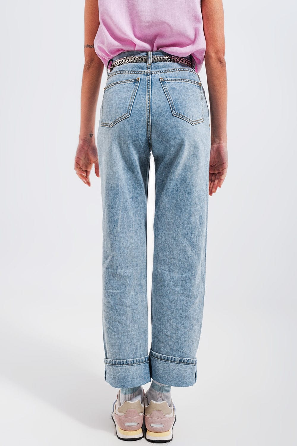 Q2 Women's Jean 90s Jean in Heart Print